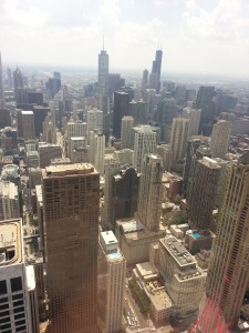 A view of the Chicago loop, looking south from the 95th floor of the John Hancock building. July 18, 2013 © David K Staub